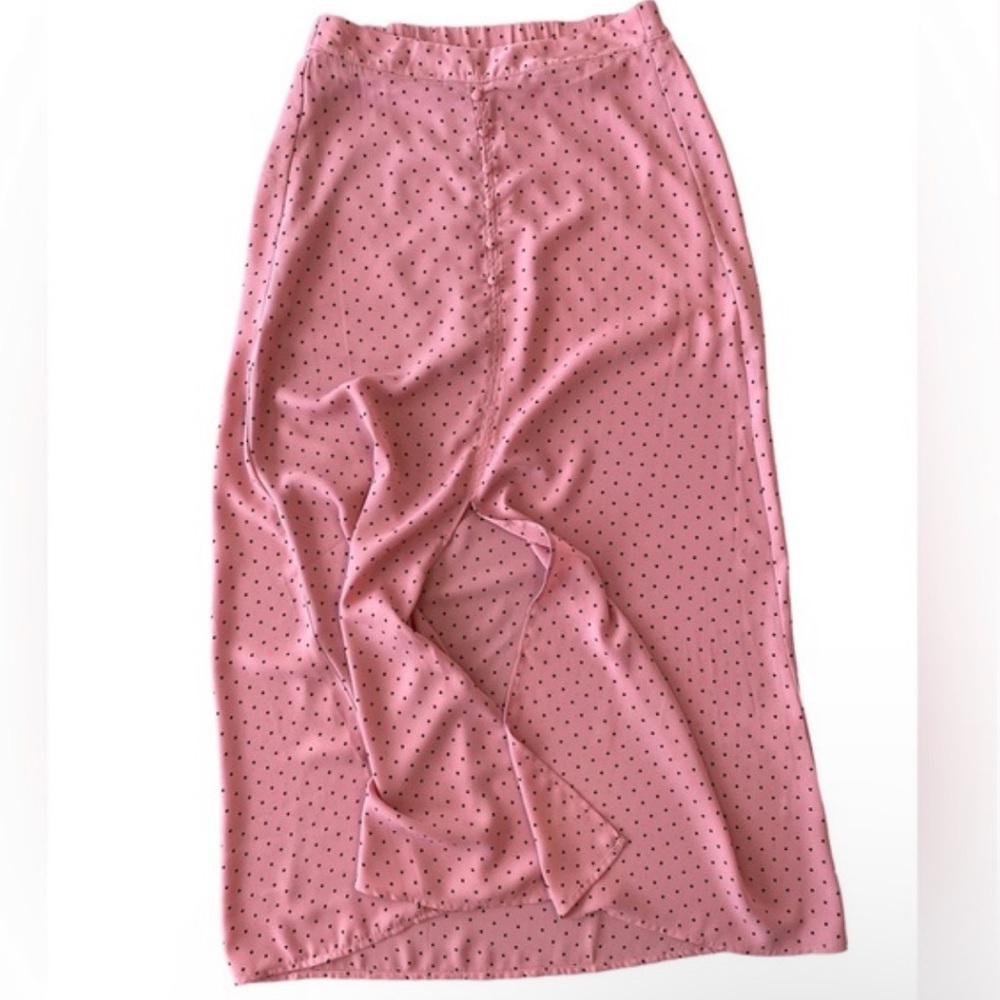 Love Tree Polka Dot Slit Maxi Skirt - Picture 1 of 4